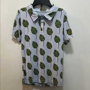 Kickee Pants Polo Short Sleeve Top Leaf Print Size 6 - 8 
Soft & Handsome!